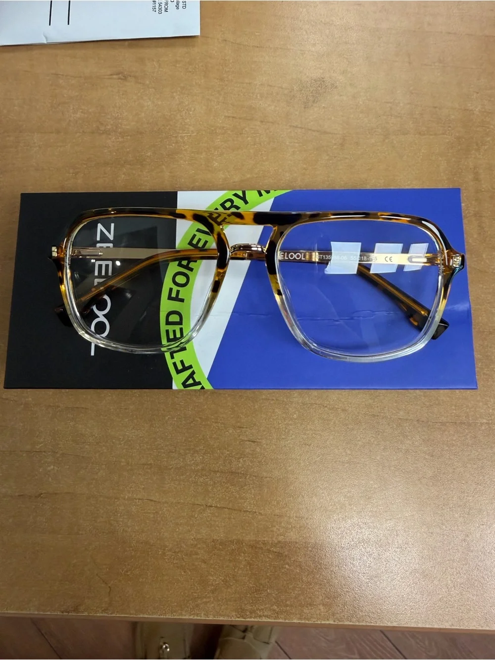 Zeelool Tortoiseshell Clear Oversized Square Glasses